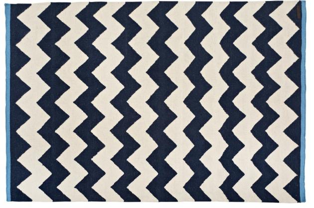 Zik Zak Rug Blue