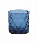 blue tea light glass