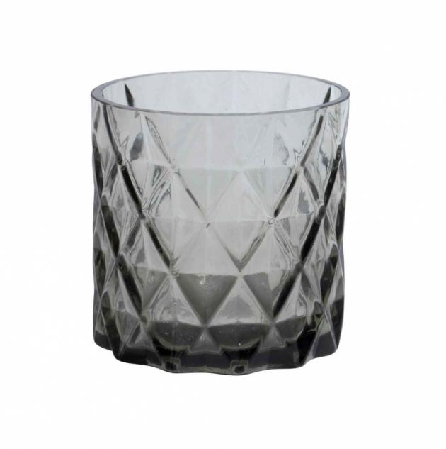 grey tea light glass