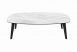Malcolm, Coffee table boat shape (40), white marble top/black legs