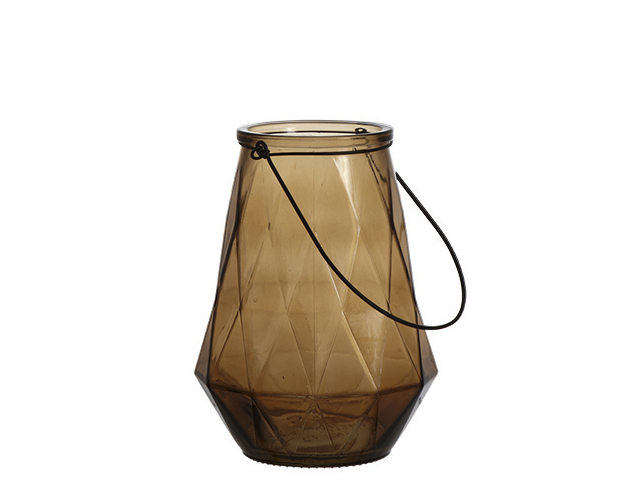 Affari 玻璃咖啡色幾何燭台/花器