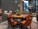 Matteo Dining table round 160/140 HPL Walnut