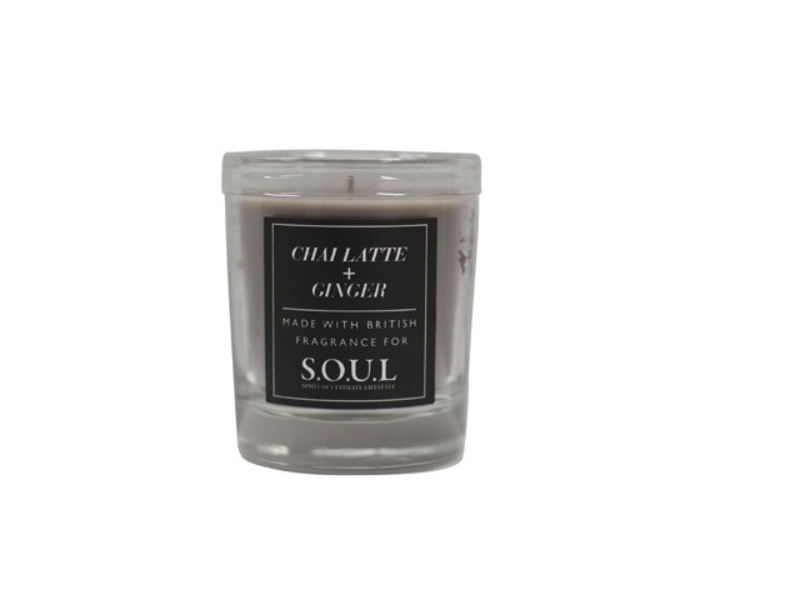 S.O.U.L Pl-Votive W/Wax Scnt H85X70Mm Wrm Grey Chai/Ginger