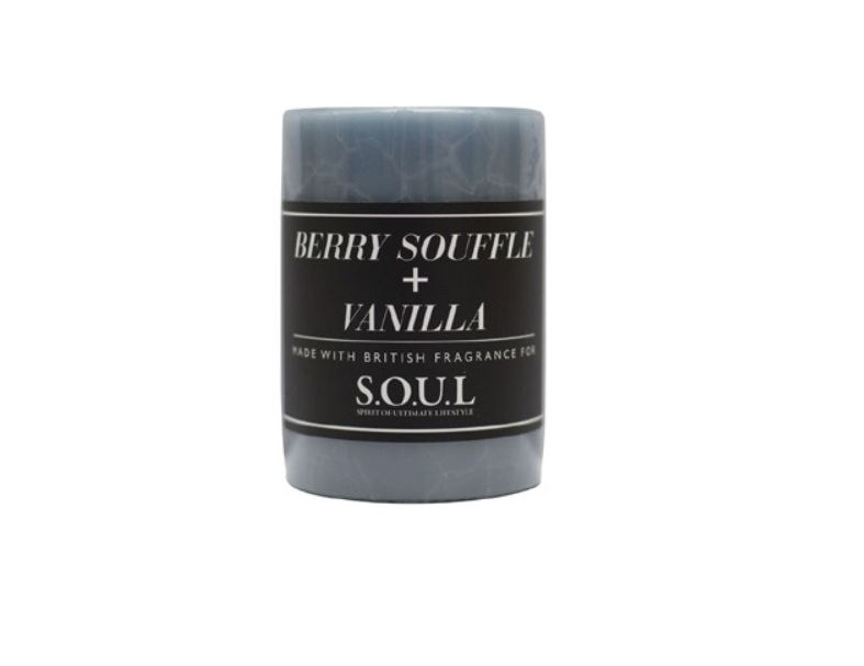 S.O.U.L Pl-Pillar Candle Scnt H100X70Mm Blue Berry/Vanilla